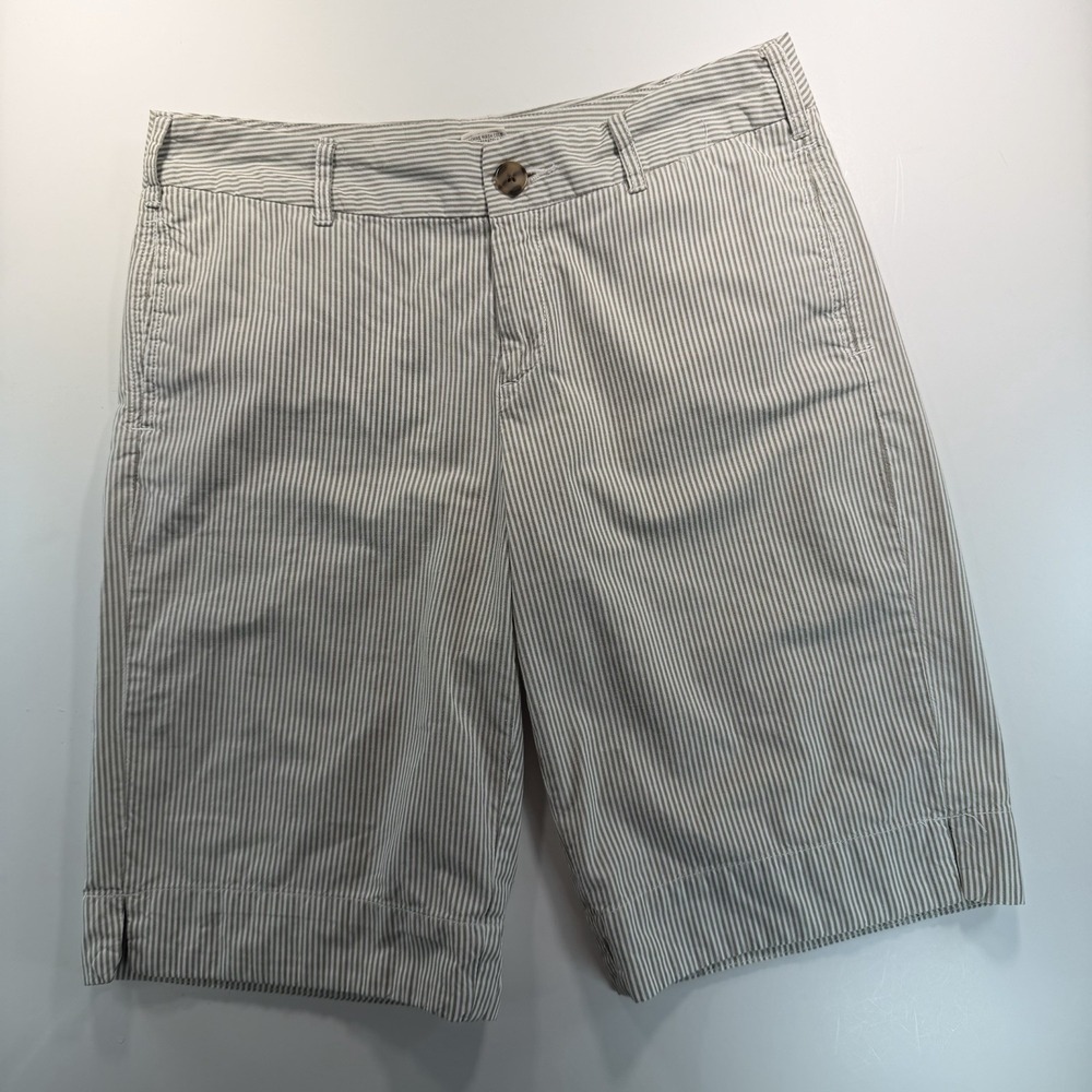 Women's Gray & White Striped Bermuda Short By Merona Size 8
